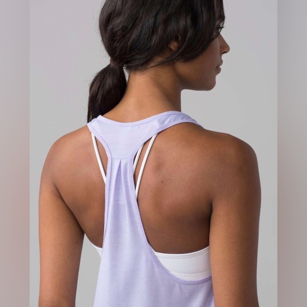 Lululemon 105 Singlet tank top in Heathered Lilac purple Sz 8